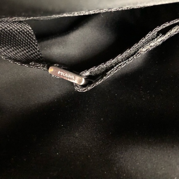 Prada carryall tote Convertible Crossbody Black Nylon Leather trim Travel bag - Picture 8 of 16